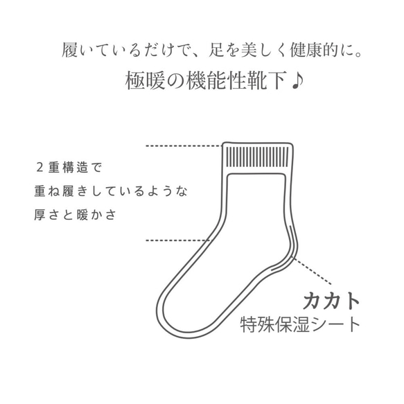 【お得3足セット】カカトすべすべ極暖ソックス 履き口ルーズ/22-24cm/カカト特殊保温フィルム付き 8枚目の画像