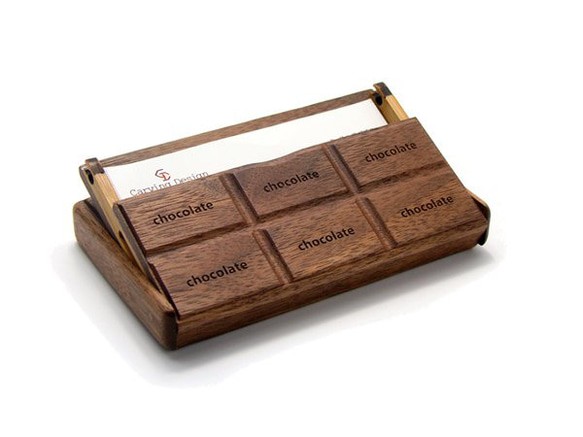 板チョコ型木製名刺入れ　-チョコ- あらかじめご了承ください