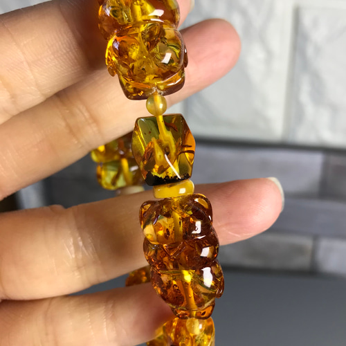 Amber 琥珀コハク熊 アンバー ベアのブレスレット ブレスレット Like