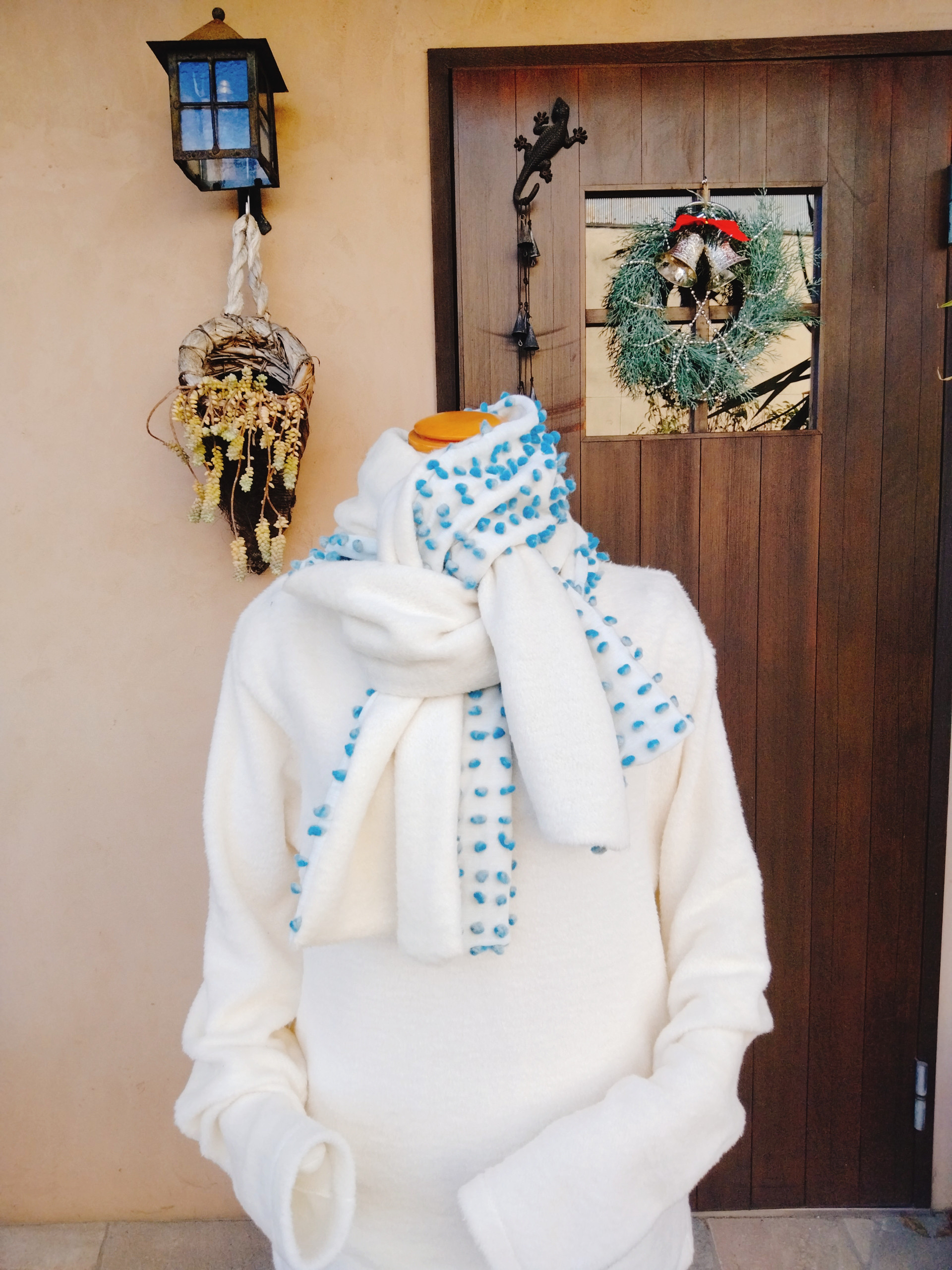 ボンボンマフラー　ボア素材マフラー