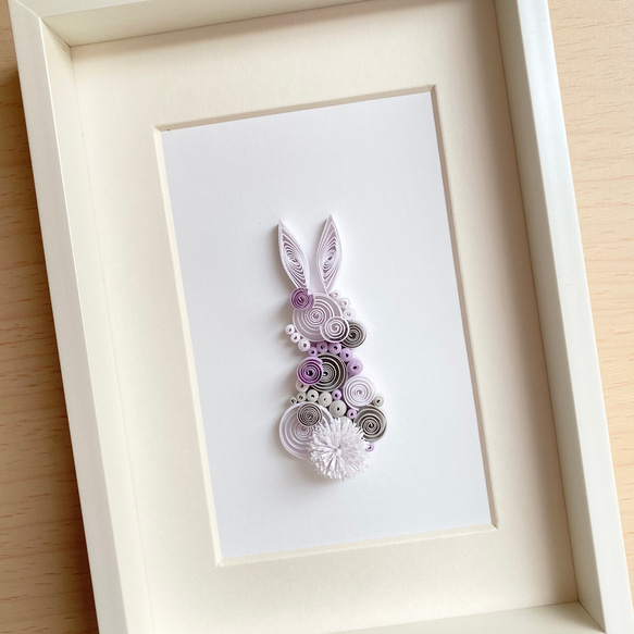 宝石みたいなペーパーアート paperbijuox : ウサギ / ライラック 6枚目の画像