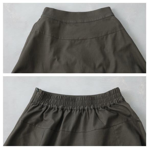 balloon skirt / D khaki 8枚目の画像