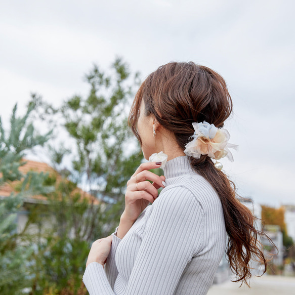 簡単華やか！咲き編みバンスクリップ｜ロゼ 7枚目の画像