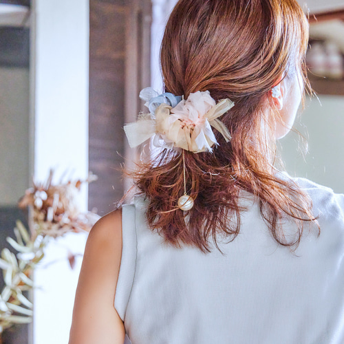 簡単華やか！咲き編みバンスクリップ｜ロゼ ヘアクリップ・バナナ