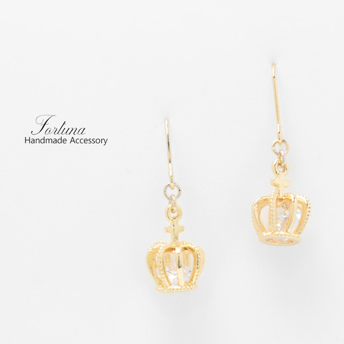 Simple Crown(956) ピアス/イヤリング/ノンホールピアス/樹脂ピアス 