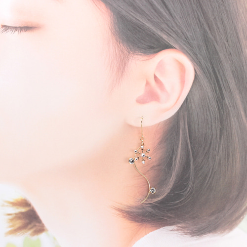 キラキラの雪(958) ピアス/イヤリング/ノンホールピアス/樹脂ピアス 