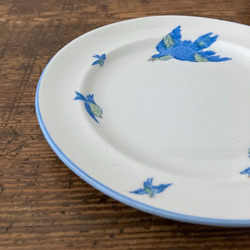 アンティークブルーバードディナープレート　青い鳥食器　H.M. WILLIAMSON & SONS ナチュラル　ギフト 4枚目の画像