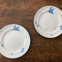 アンティークブルーバードディナープレート　青い鳥食器　H.M. WILLIAMSON & SONS ナチュラル　ギフト 6枚目の画像
