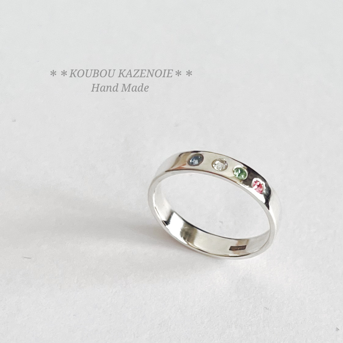 1号から制作可能♪◆TREASURE RING◆4石選べる誕生石シルバーリング　受注制作・刻印無料