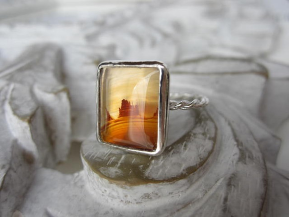 アゲートリング ☆受注制作☆ピクチャ―アゲート・リング(silver925) 戒指 FUCHUR 的