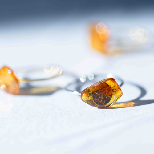 琥珀 (アンバー) リング 指輪 天然石 ハンドメイド アクセサリー
