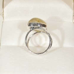 10.85ctルチルクォーツとSV925の指輪（リング：12号、サイズ変更可、ふくりん、K18、ロジウム、金線入り水晶） 7枚目の画像