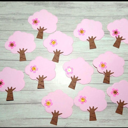 ダイカット 桜の木 コメントカード12枚 桜付き アルバム クラフトパンチ 4枚目の画像