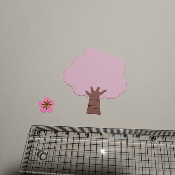 ダイカット 桜の木 コメントカード12枚 桜付き アルバム クラフトパンチ 3枚目の画像
