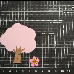 ダイカット 桜の木 コメントカード12枚 桜付き アルバム クラフトパンチ 2枚目の画像