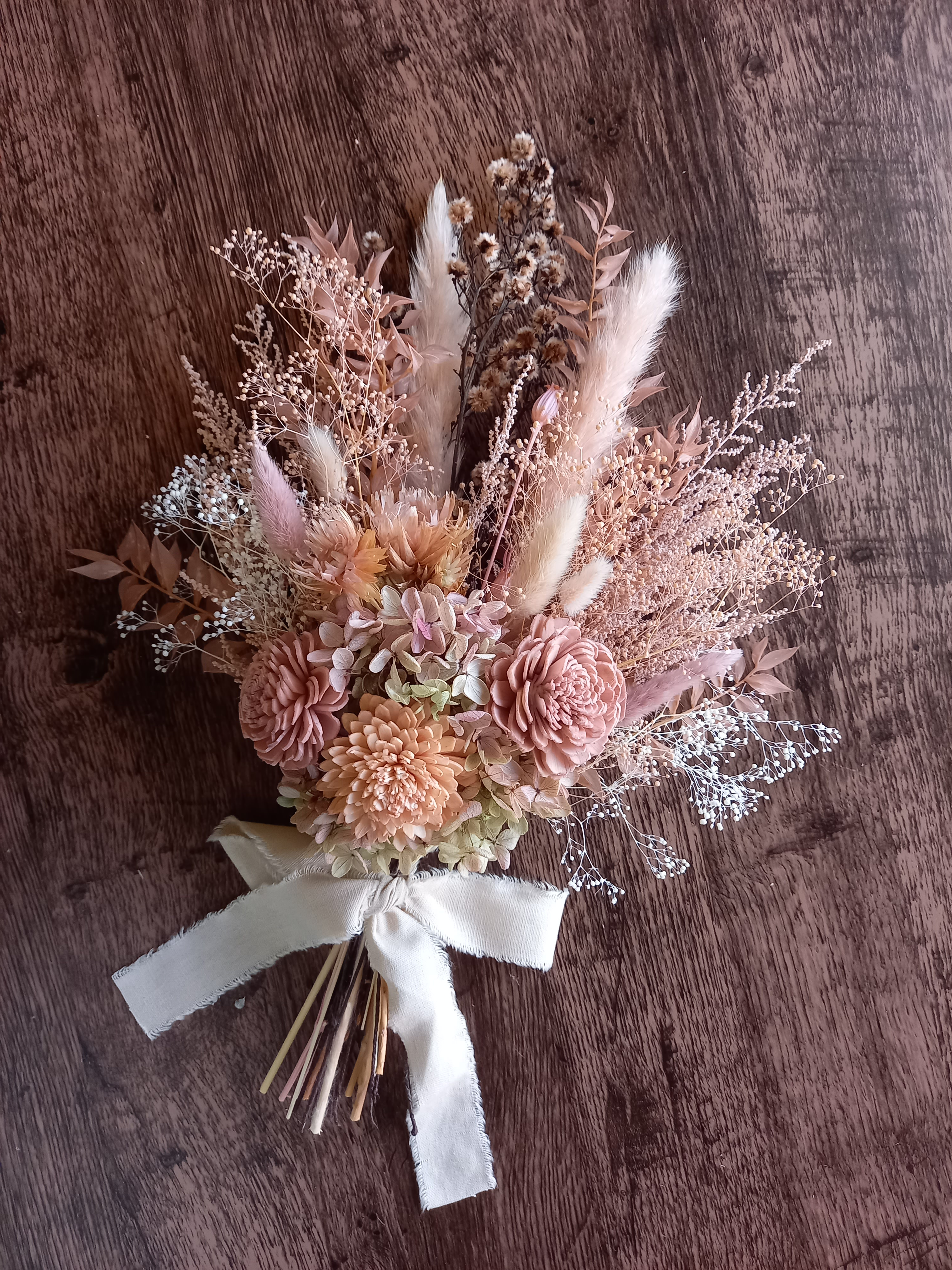 『再再再再販』大人可愛い♡くすみピンクのスワッグ✿ブーケ   プリザーブドフラワー　ドライフラワー　ウェディング  花束