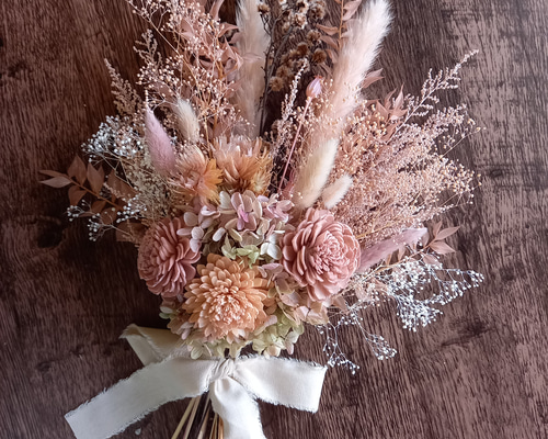 再再再再販』大人可愛い♡くすみピンクのスワッグ✿ブーケ