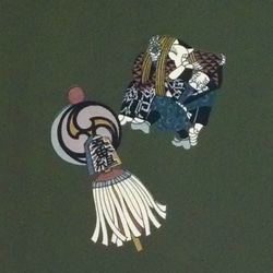 町火消し纏の粋な絵柄と京都老舗の粋　正絹のメンズリバーシブルマフラー 10枚目の画像