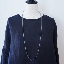 long necklace silk vintage gray 3枚目の画像