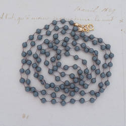 long necklace silk vintage gray 2枚目の画像