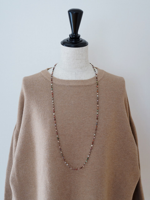 long necklace silk ジャスパー 4枚目の画像