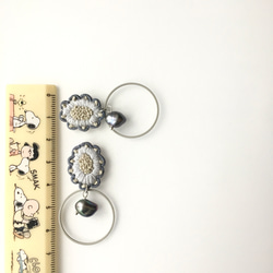 258◇cham◇ブルー.刺繍アクセサリー.刺繍.刺繍ピアス.ハンドメイド.個性的.淡水パール 8枚目の画像