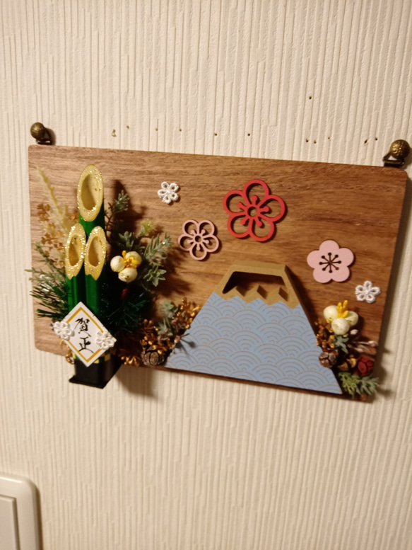 門松　お正月飾りの木製ボードアレンジ＾＾ 2枚目の画像