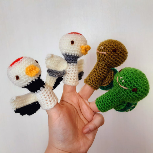 送料無料* 手編みの指人形【鶴さん】 おもちゃ・人形 今井や 通販