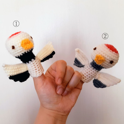 送料無料* 手編みの指人形【鶴さん】 おもちゃ・人形 今井や 通販