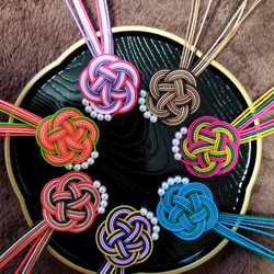 7本セット パール調ビーズ付き梅結び 水引 その他雑貨 梅乃