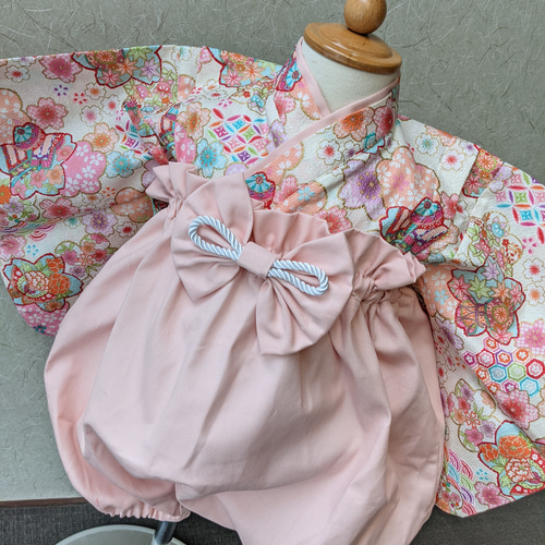 期間限定ヘアバンド付き】ベビー袴 色彩桜✕ピンク ひな祭り ベビー服 yu_yu 通販｜Creema(クリーマ) 15190000