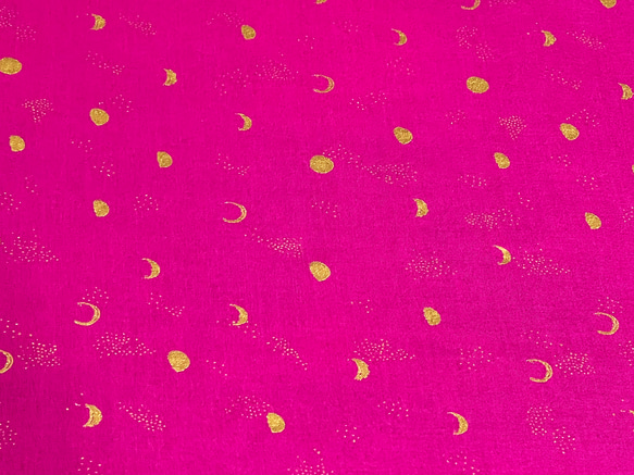Sarah Watts 110cm x 50cmずつ切売 - 夜空/Pink+Gold 2枚目の画像