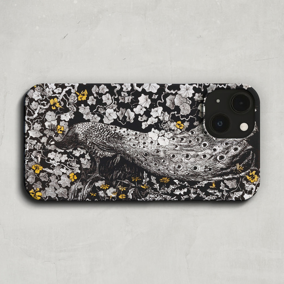 スマホケース / テオ ファン ホイテマ「クジャク」 iPhone 全機種対応 孔雀 鳥 野鳥 アニマル アート レトロ 1枚目の画像