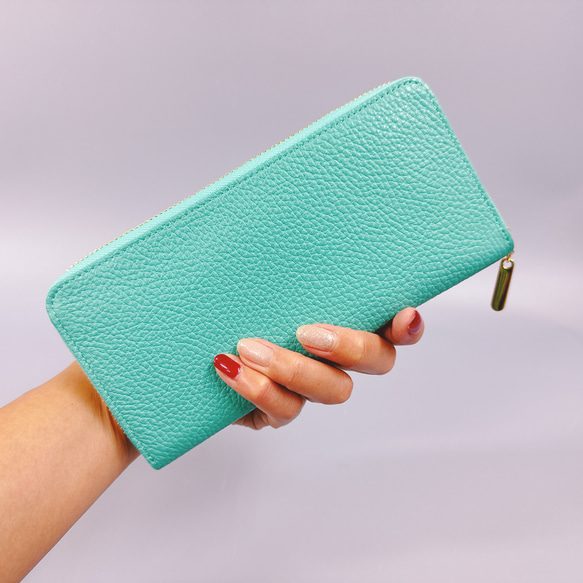 財布・ケース・小物入れ mint ラウンド長財布 Zip-Around Wallet イタリア革 シュリンク