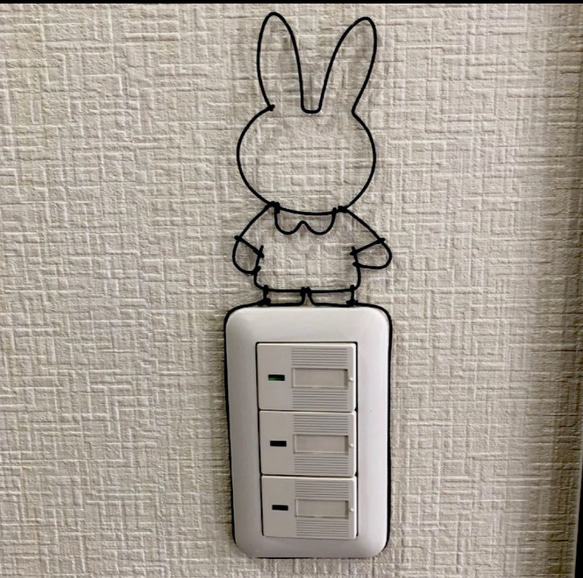 うさぎ型 スイッチカバー ワイヤーアート 針金アート その他
