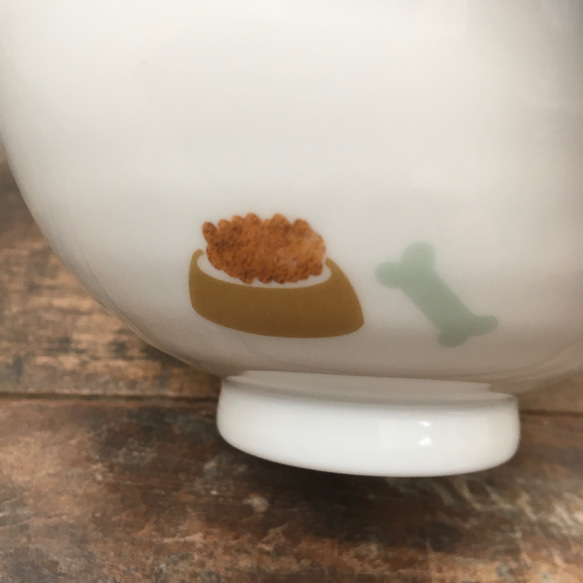 トイプードル 茶碗 ★ シルバー 美濃焼 飯碗 約12cm 3枚目の画像