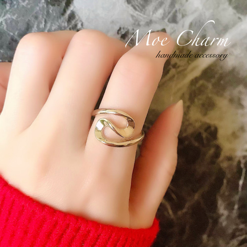 新作 ☪︎*。꙳】デザインリング／ゴールド／指輪／個性的