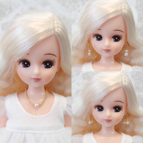262リカちゃん パールのネックレスとピアス2点のセット○1225 その他 