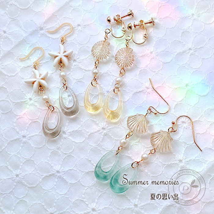 夏の思い出 ピアスorイヤリング -20220929-8- ピアス（フック