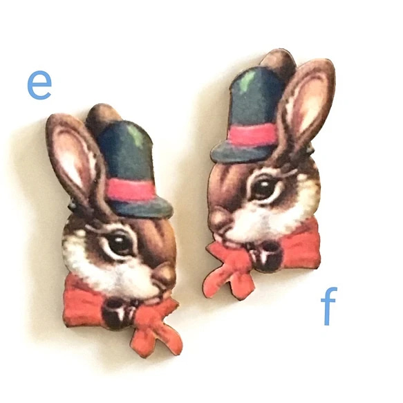 ウサギのウッドパーツ・デコパーツ・木製カボション｜イギリス 6枚目の画像