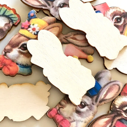 ウサギのウッドパーツ・デコパーツ・木製カボション｜イギリス 3枚目の画像