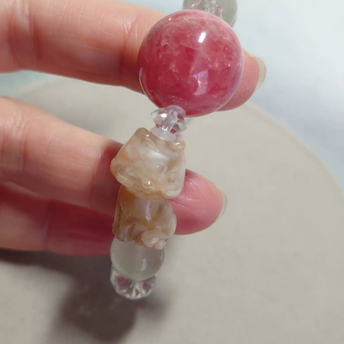 ブルー桜瑪瑙 龍亀 ピンク入り レア