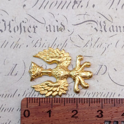 BEHOLD− アルザス＝ロレーヌ 紋章 真鍮製 1個 鷲 王冠 アメリカ製 スタンピング ヴィンテージ風 5枚目の画像