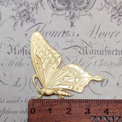 BEHOLD− 蝶 真鍮製 1個 チョウ 昆虫 アメリカ製 スタンピング ヴィンテージ風 5枚目の画像