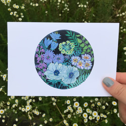 4枚セット「私の小さな花コレクション」ポストカード, 秋冬デザイン, お花のカード 5枚目の画像