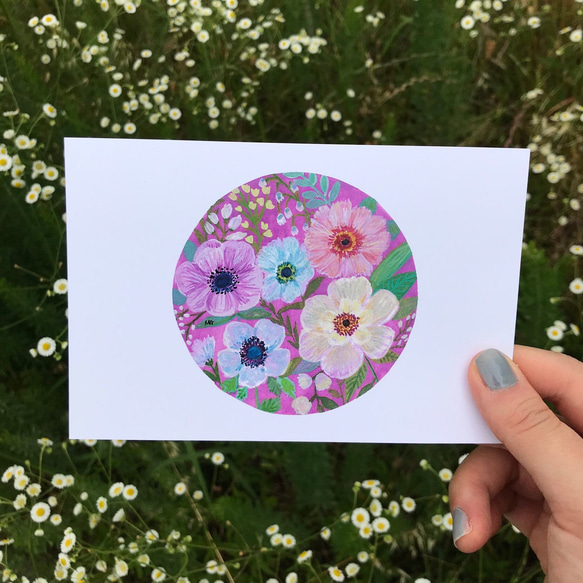 4枚セット「私の小さな花コレクション」ポストカード, 春デザイン, お花のカード 4枚目の画像
