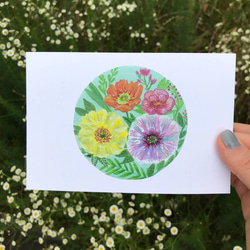 4枚セット「私の小さな花コレクション」ポストカード, 春デザイン, お花のカード 3枚目の画像