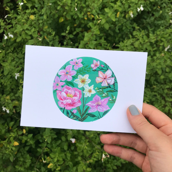4枚セット「私の小さな花コレクション」ポストカード, 夏デザイン, お花のカード 3枚目の画像