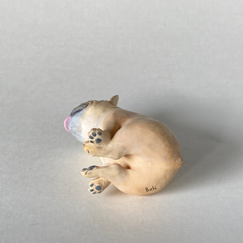 フレンチブルドッグ フォーン オープンマウス 置物 【いつもそばにいて