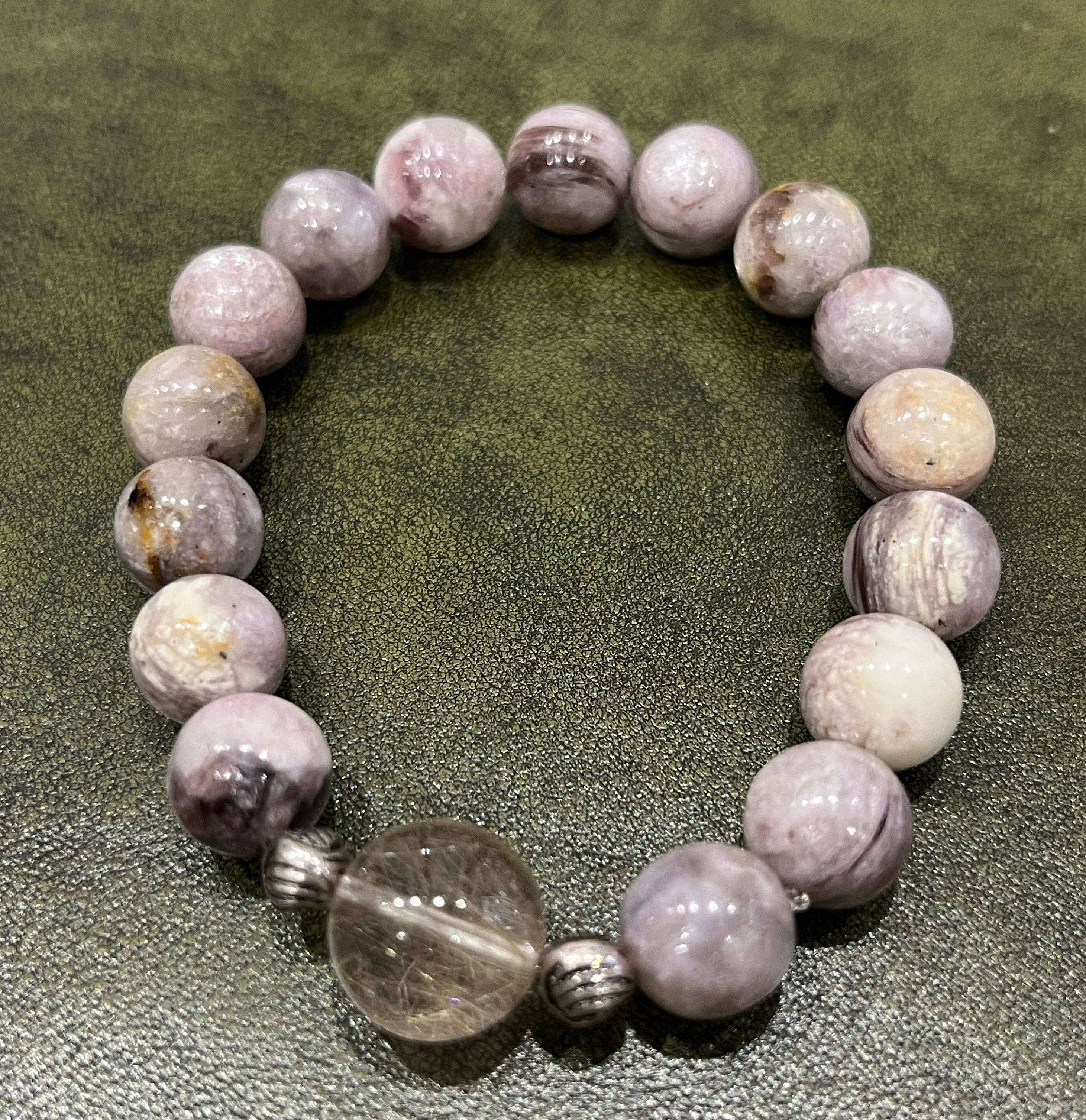 シックな大人の輝き✩.*サゲニティッククォーツ＆バンデットレピドライト໒꒱· ゜